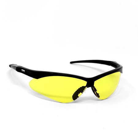 OPTIC MAX Amber Safety Glasses, Wraparound, Polycarbonate Lens 110A